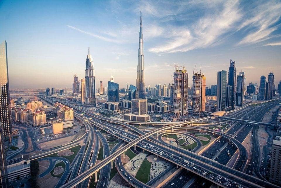 Dubai skyline and Sheikh Zayed Road